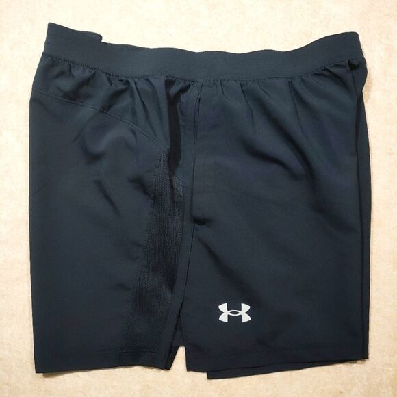 Under Armour Black Launch 5" Athletic Running Men's Shorts #F - Picture 3 of 5
